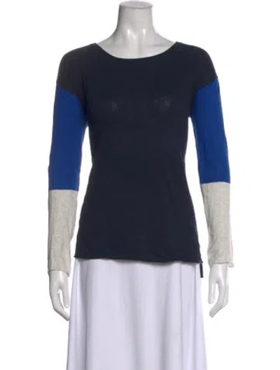 Pre-owned Vince Scoop Neck Sweater In Blue