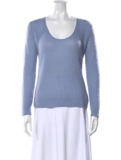 Pre-owned Vince Scoop Neck Sweater In Blue