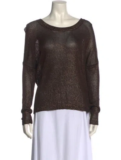 Pre-owned Vince Scoop Neck Sweater In Brown
