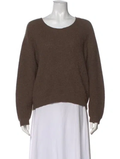 Pre-owned Vince Scoop Neck Sweater In Brown