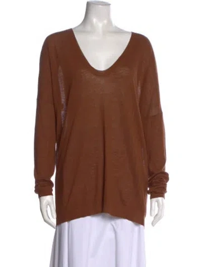 Pre-owned Vince Scoop Neck Sweater In Brown