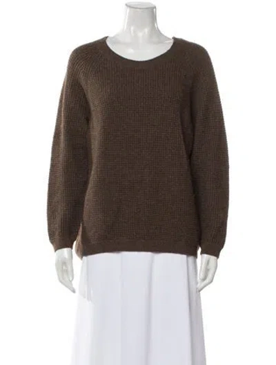 Pre-owned Vince Scoop Neck Sweater In Brown