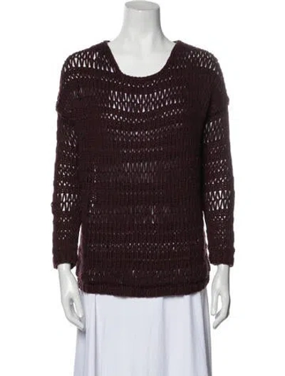 Pre-owned Vince Scoop Neck Sweater In Burgundy