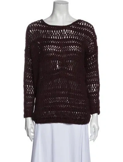 Pre-owned Vince Scoop Neck Sweater In Burgundy
