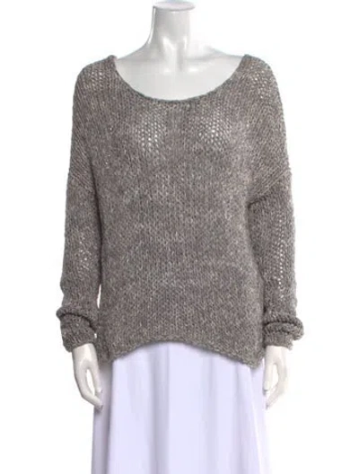 Pre-owned Vince Scoop Neck Sweater In Gray