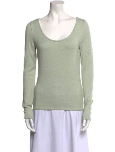 Pre-owned Vince Scoop Neck Sweater In Green