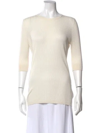 Pre-owned Vince Scoop Neck Sweater In Neutral