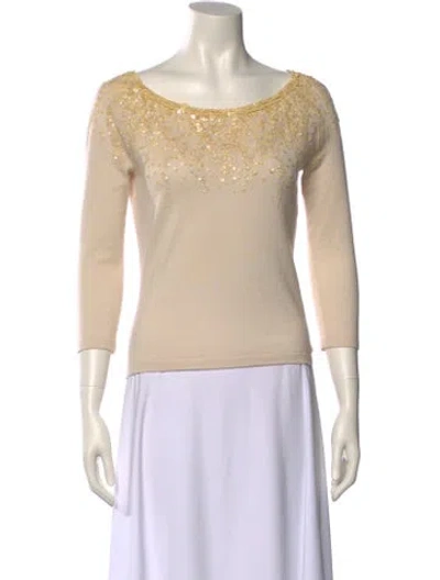 Pre-owned Vince Scoop Neck Sweater In Neutral