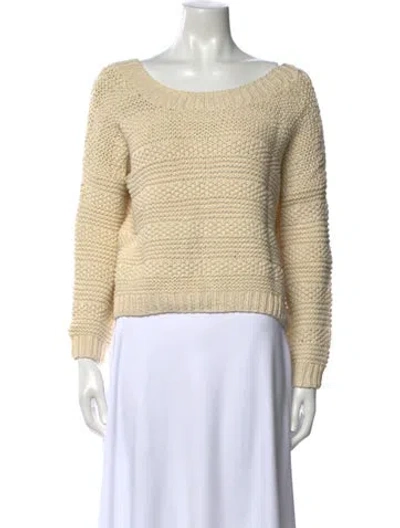 Pre-owned Vince Scoop Neck Sweater In Neutral