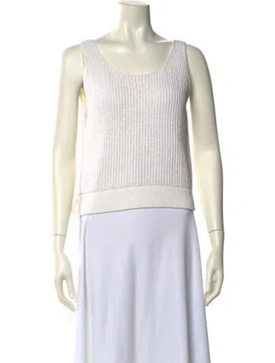 Pre-owned Vince Scoop Neck Sweater In Neutral