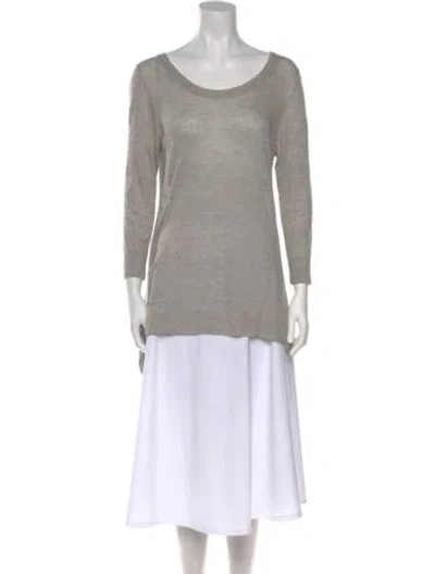 Pre-owned Vince Scoop Neck Sweater In Neutral