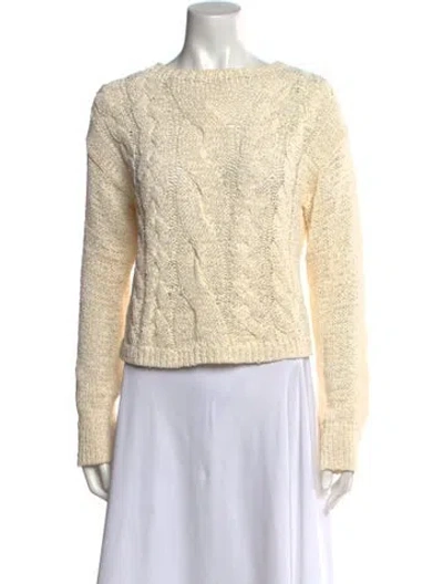 Pre-owned Vince Scoop Neck Sweater In Neutral