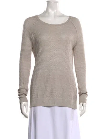 Pre-owned Vince Scoop Neck Sweater In Neutral