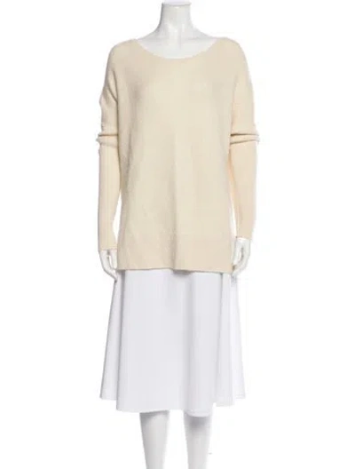 Pre-owned Vince Scoop Neck Sweater In Neutral