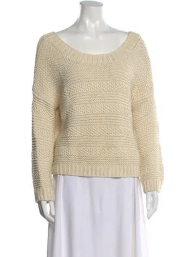 Pre-owned Vince Scoop Neck Sweater In Neutral