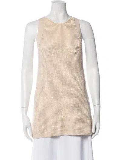 Pre-owned Vince Scoop Neck Sweater In Neutral