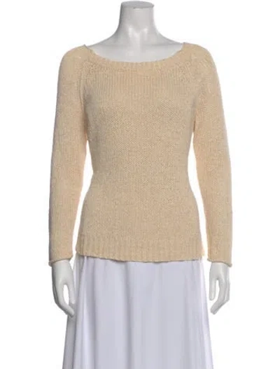 Pre-owned Vince Scoop Neck Sweater In Neutral