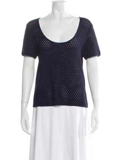 Pre-owned Vince Scoop Neck Sweater W/ Tags In Blue