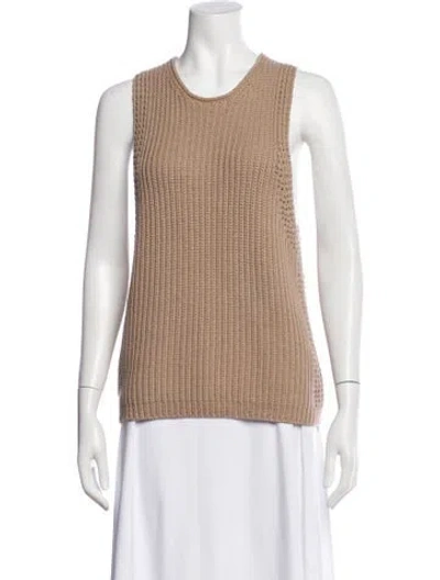 Pre-owned Vince Scoop Neck Sweater W/ Tags In Brown