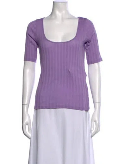 Pre-owned Vince Scoop Neck Sweater W/ Tags In Purple