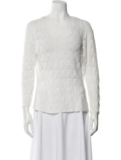 Pre-owned Vince Scoop Neck Sweater In White