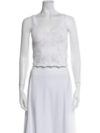 Pre-owned Vince Scoop Neck Sweater In White