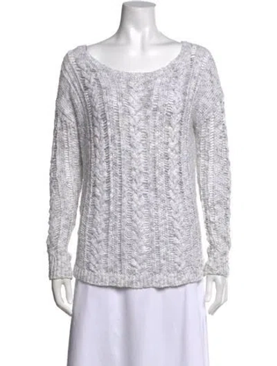 Pre-owned Vince Scoop Neck Sweater In White