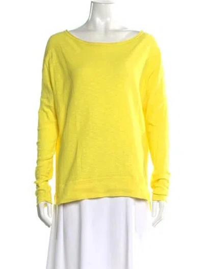 Pre-owned Vince Scoop Neck Sweater In Yellow