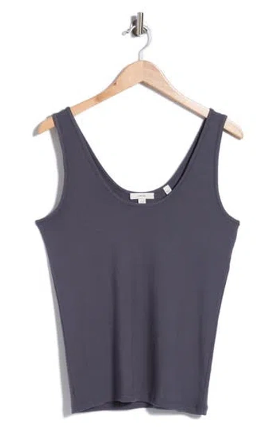 Vince Scoop Neck Tank In Blue