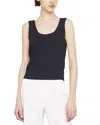 Vince Scoop Neck Sleeveless Top In Blue
