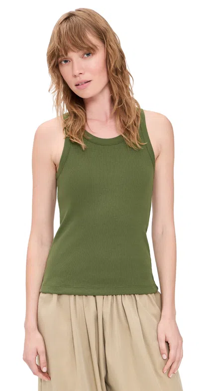 Vince Scoop Neck Tank Herb In Green