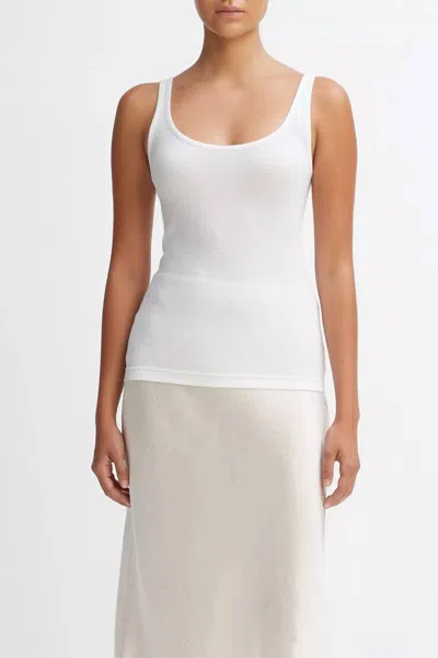 Vince Scoop Neck Tank In White