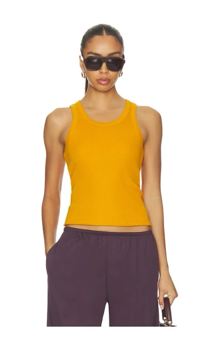 Vince Scoop Neck Tank In Yellow