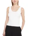 Vince Scoop-neck Ribbed Tank Top In White