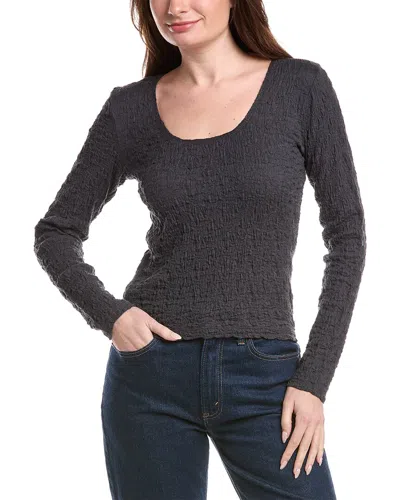 Vince Scoop Neck Top In Black