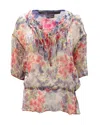 Vince Scoop Neck Tunic In Floral Silk In Multi