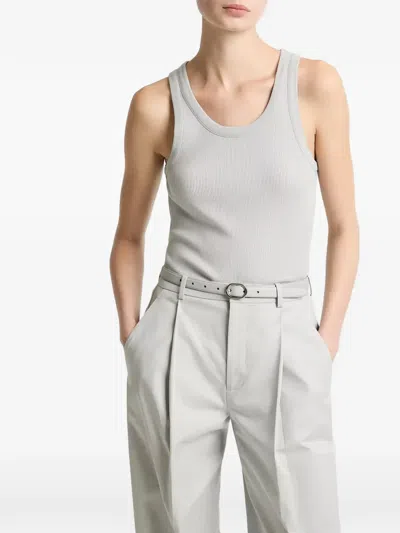 Vince Scoop-neck Tank Top In Gray