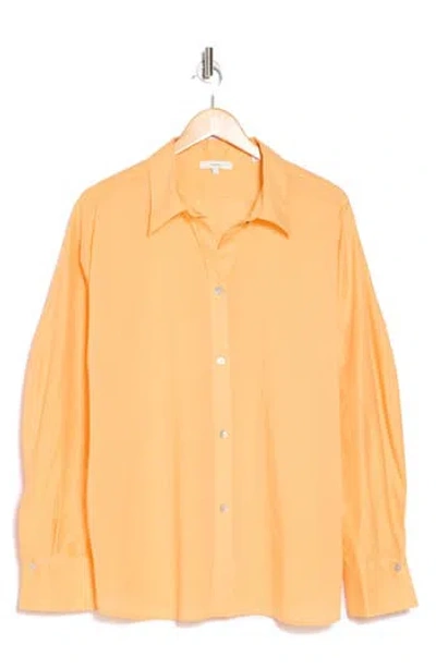 Vince Sculpted Voile Button-up Shirt In Tangelo