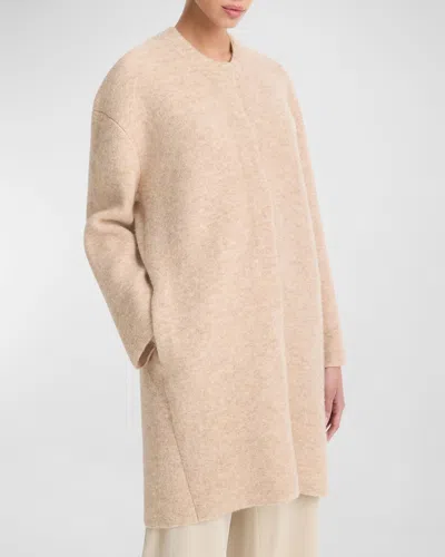 Vince Sculpted Wool-blend Car Coat In Wheat Cream