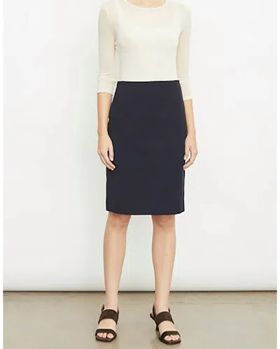 Vince Seamed Front Pencil Skirt In Black In Blue