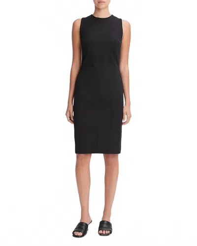 Vince Seamed Sheath Midi Dress In Black