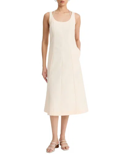 Vince Seamed Tank Dress In Red