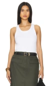 Vince Scoop-neck Tank Top In White