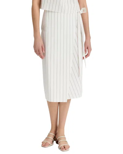 Vince Seedling Stripe Wrap Skirt In White