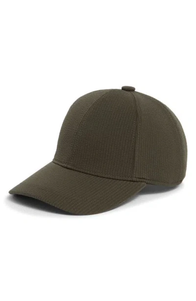 Vince Seersucker Baseball Cap In Pattern