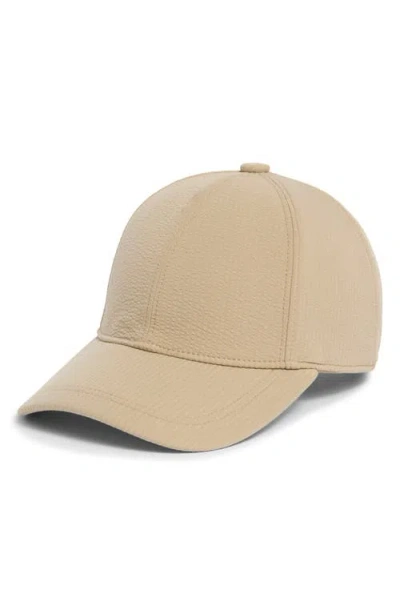 Vince Seersucker Baseball Cap In Purple