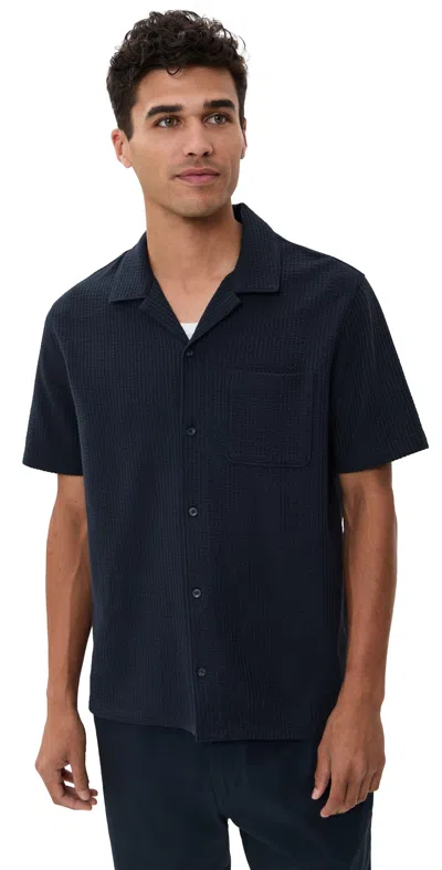 Vince Seersucker Cabana Shirt Coastal In Blue