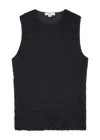 Vince Smocked Shell Top In Dark Navy