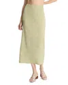 Vince Smocked Check Midi Skirt In Herbaria C
