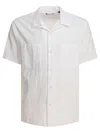 Vince Short Sleeves Textured Fabric Shirt With Chest Pockets In White